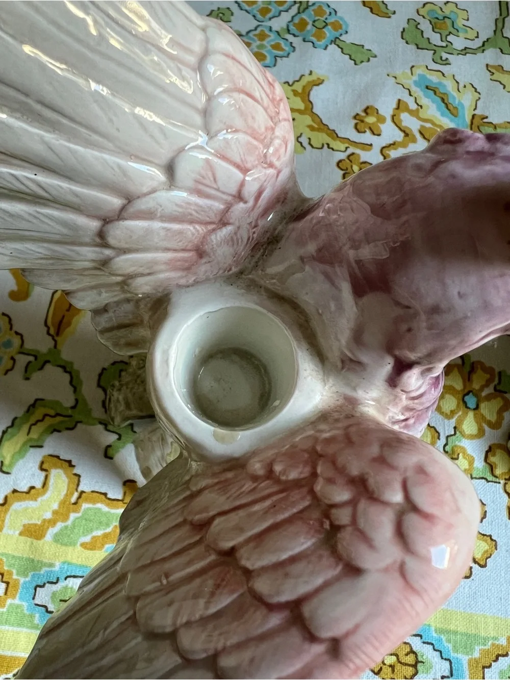 Fitz & Floyd Ceramic Cockatoo Figurine Pair - Decorative Bird Candlestick